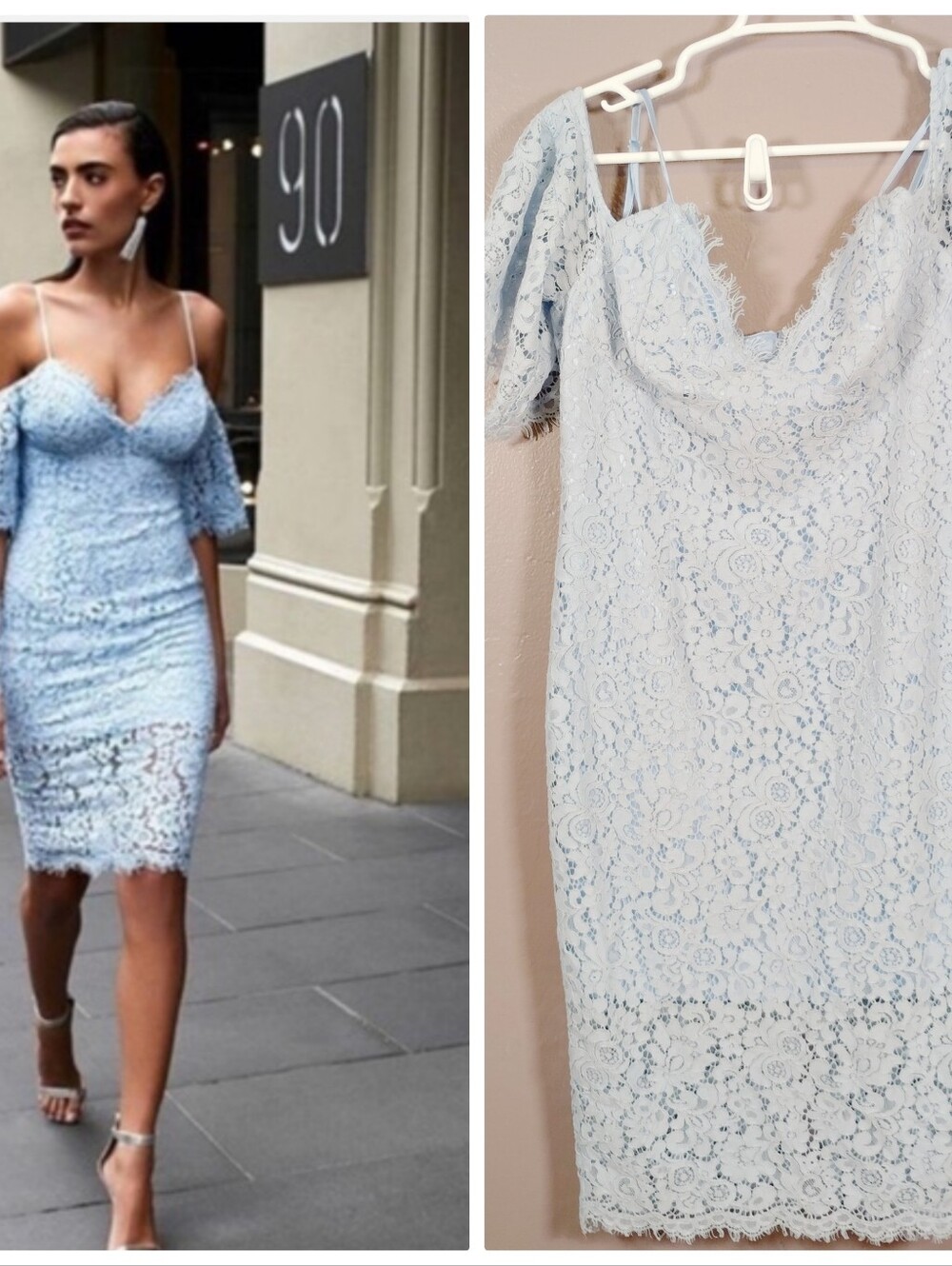 Bardot Karlie Cocktail Evening Lace Dress blue Size 10 Romantic